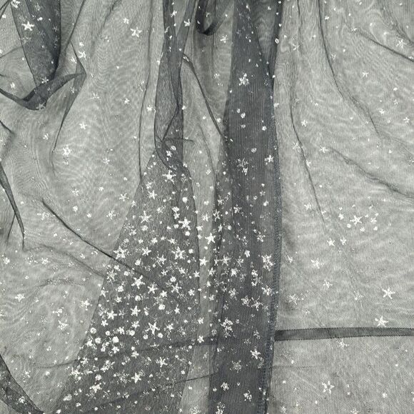 Victorias Secret Sheer Glitter Star Robe M-L Long Cruise Bling Black - Picture 5 of 9